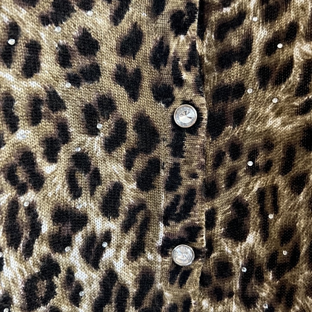 Cathy Daniels Leopard Print Button Down Cardigan … - image 2